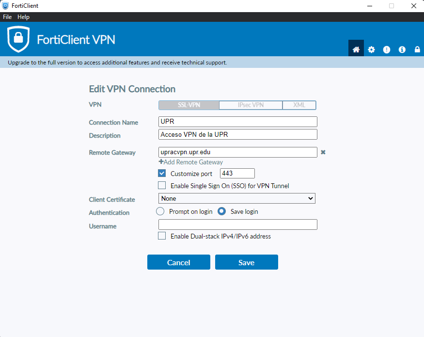 Configuracion VPN